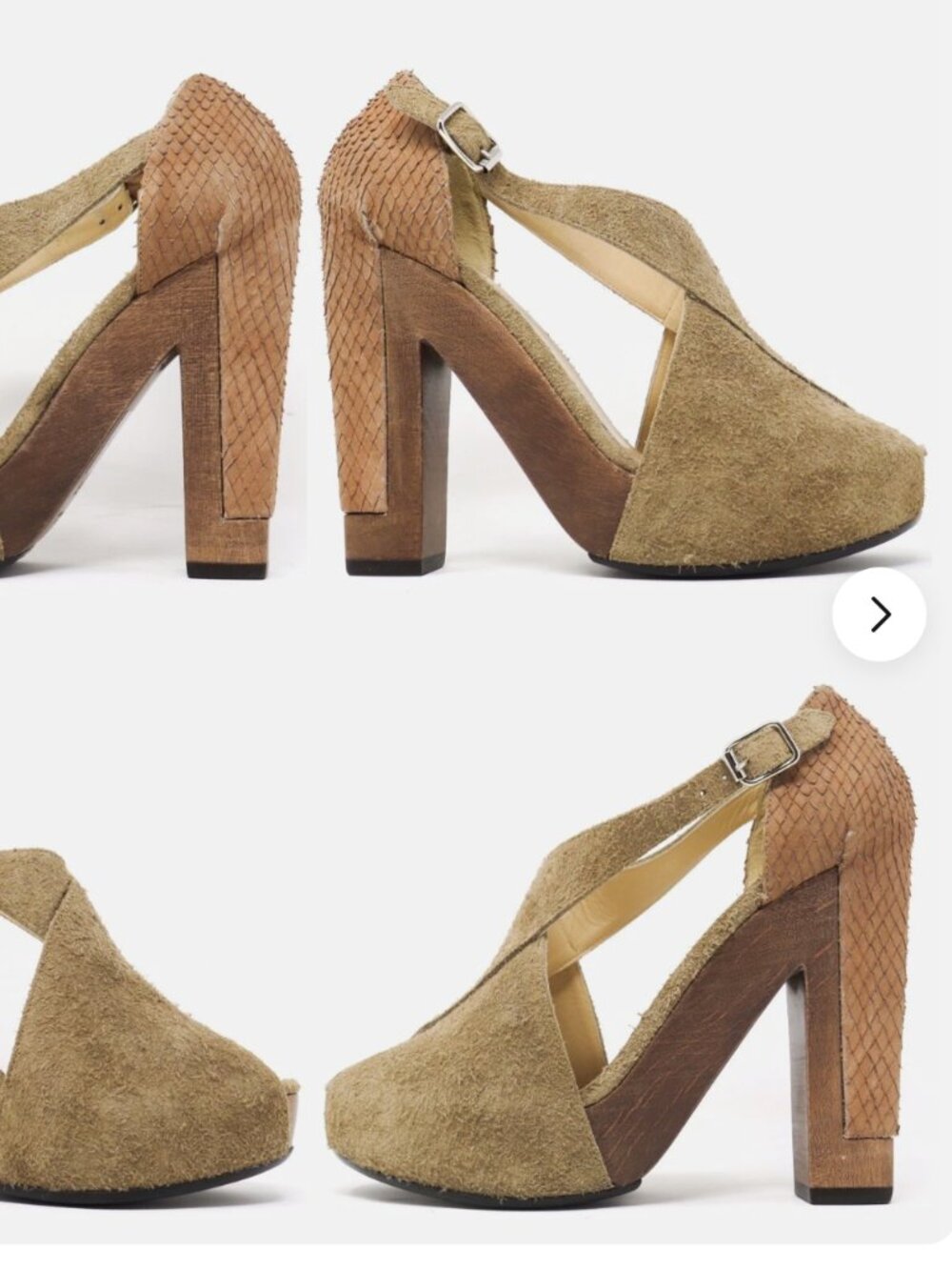 3.1 Phillip Lim "X-cellent" Light Brown Suede Platform chunky Heels size 38